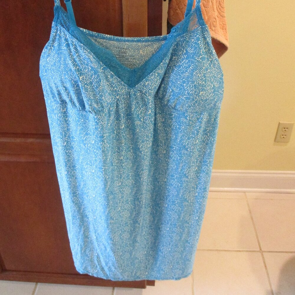 Women's George Turquoise/White Nightgown Size: XL